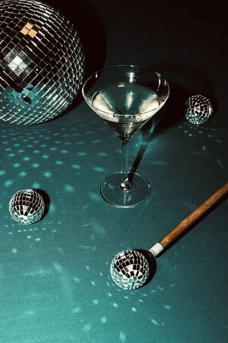 Disco balls and martini glass