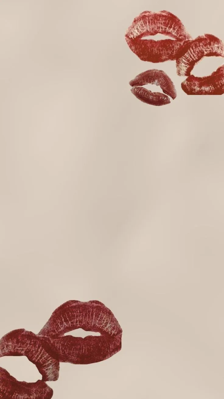 Red lipstick kiss marks